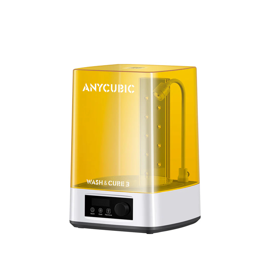 محطة Anycubic Wash & Cure 3 ‏2 في 1 للمعالجة اللاحقة للراتنج، دلو تنظيف سعة 4L، أوضاع الغسل والمعالجة وFlexiCure، مصباح UV برقبة مرنة، مؤقت من 1–30 دقيقة