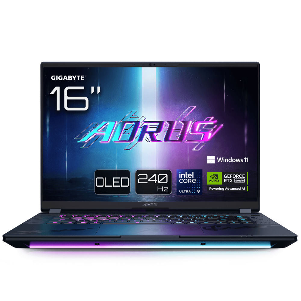 AORUS (2025) MASTER 16 BZH 16” WQXGA OLED 240Hz Gaming Laptop – Intel Core Ultra 9 275HX, NVIDIA RTX 5090 24GB GDDR7, 32GB (2×16GB) DDR5, 1TB Gen4 SSD, Wi‑Fi 7, Windows 11 Pro