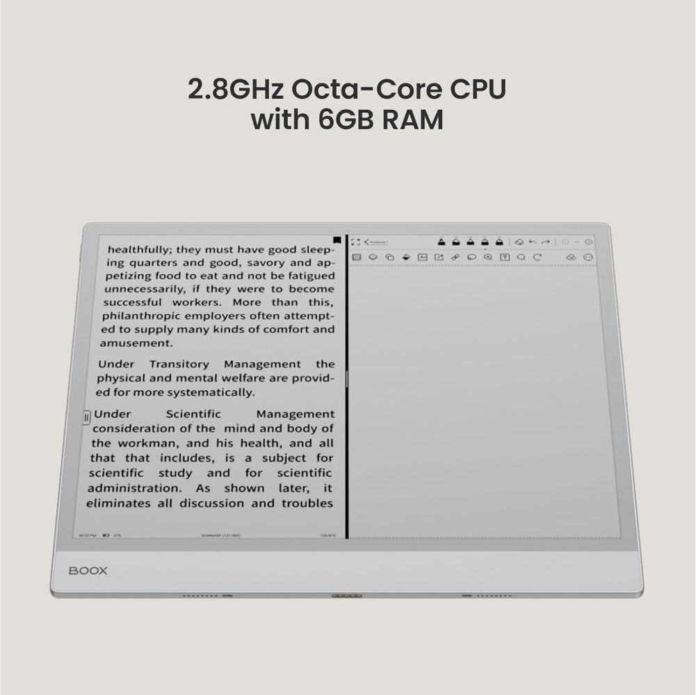 BOOX Note Max 13.3" E Ink Tablet – 300 PPI Carta 1300, 6GB RAM, 128GB Storage, Android 13, Stylus Support With MAGN. CASE