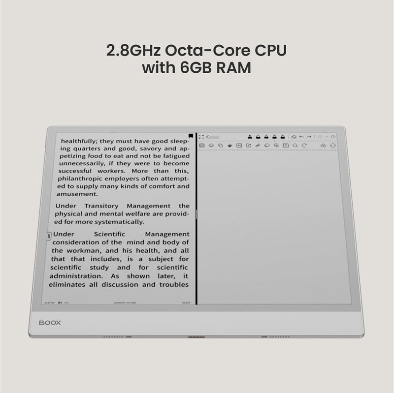 BOOX Note Max 13.3" E Ink Tablet – 300 PPI Carta 1300, 6GB RAM, 128GB Storage, Android 13, Stylus Support With MAGN. CASE