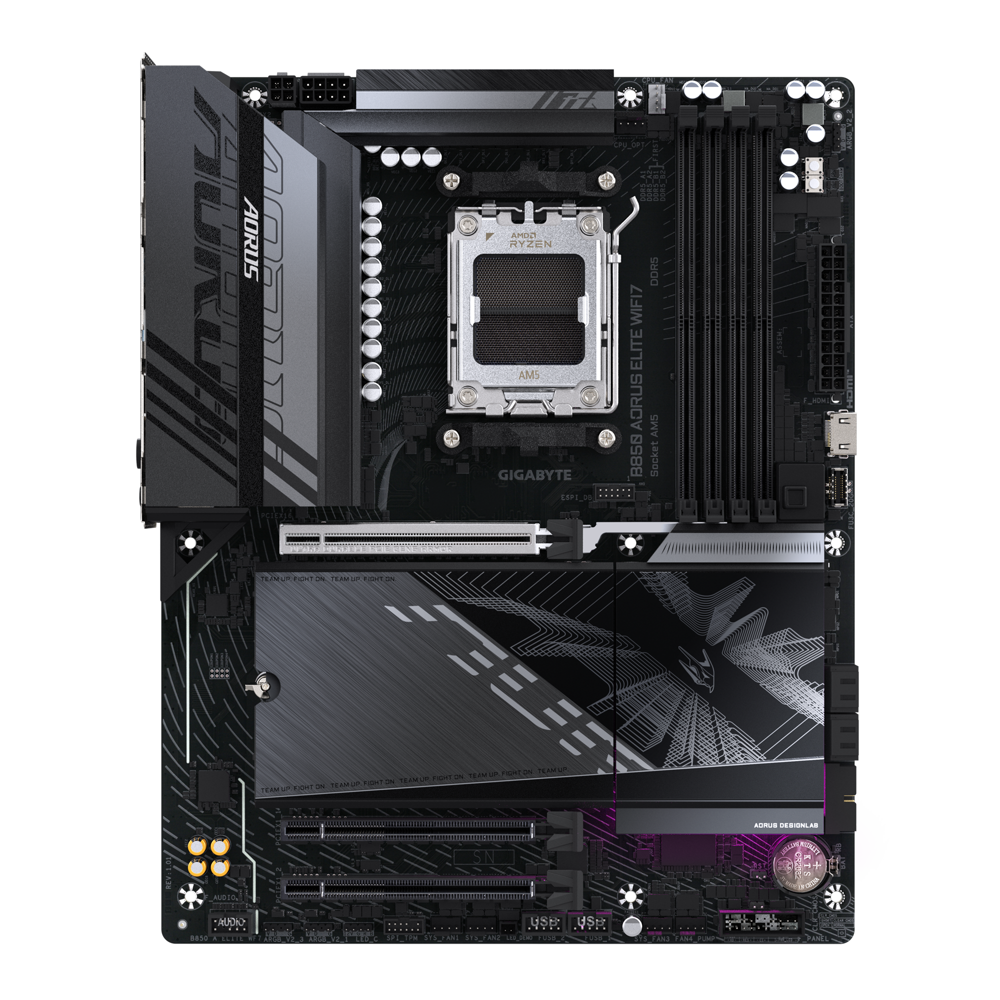 لوحة أم GIGABYTE B850 AORUS ELITE WiFi7 (الإصدار 1.x) mATX - AM5، DDR5 8200 OC، PCIe 5.0، Wi‑Fi 7، ثلاث فتحات M.2، شبكة LAN 2.5 GbE