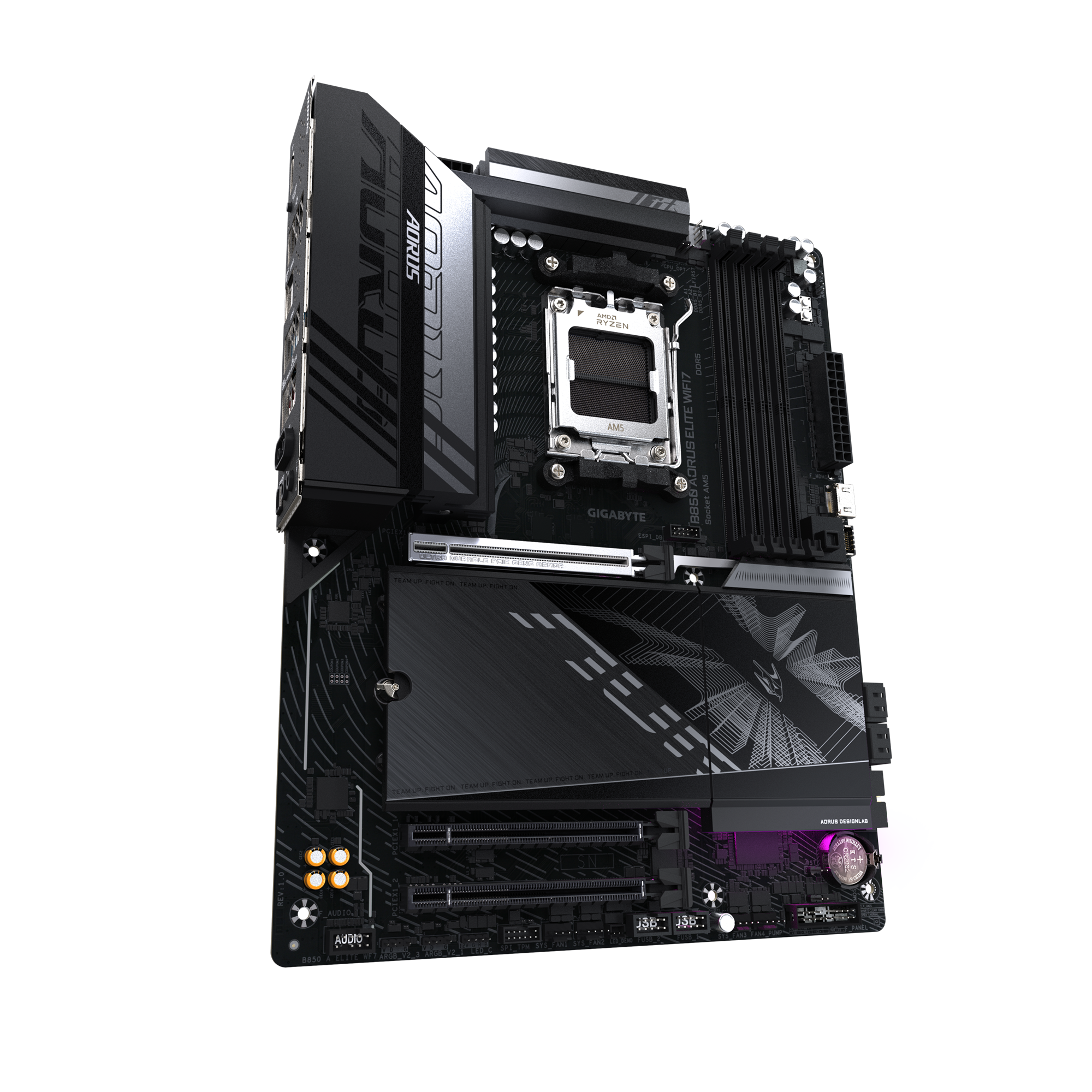لوحة أم GIGABYTE B850 AORUS ELITE WiFi7 (الإصدار 1.x) mATX - AM5، DDR5 8200 OC، PCIe 5.0، Wi‑Fi 7، ثلاث فتحات M.2، شبكة LAN 2.5 GbE