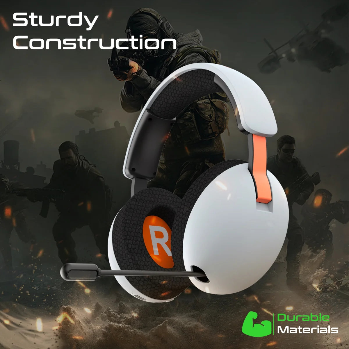 Vertux BB-8 High-Performance Tri-Mode Connectivity Gaming Headset with Retractable Microphone