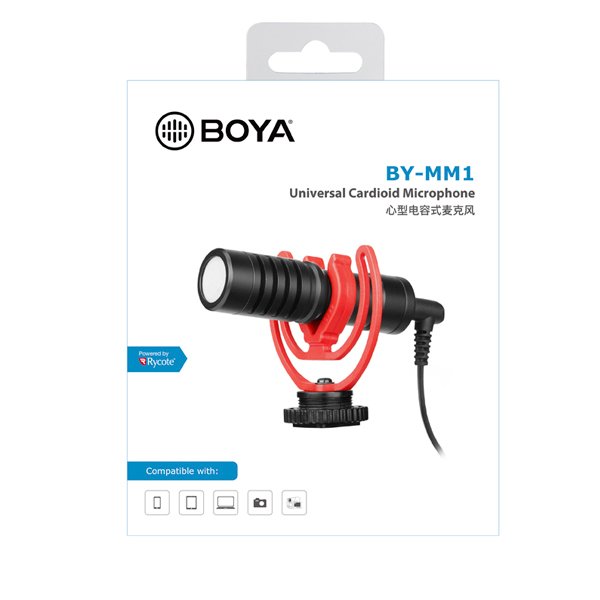 ميكروفون BOYA BY-BM3031 Super-Cardioid مثبت على الكاميرا - مكسب 3 مواضع، مرشح تردد عالي 80 هرتز، مقبس سماعة رأس، حامل للصدمات