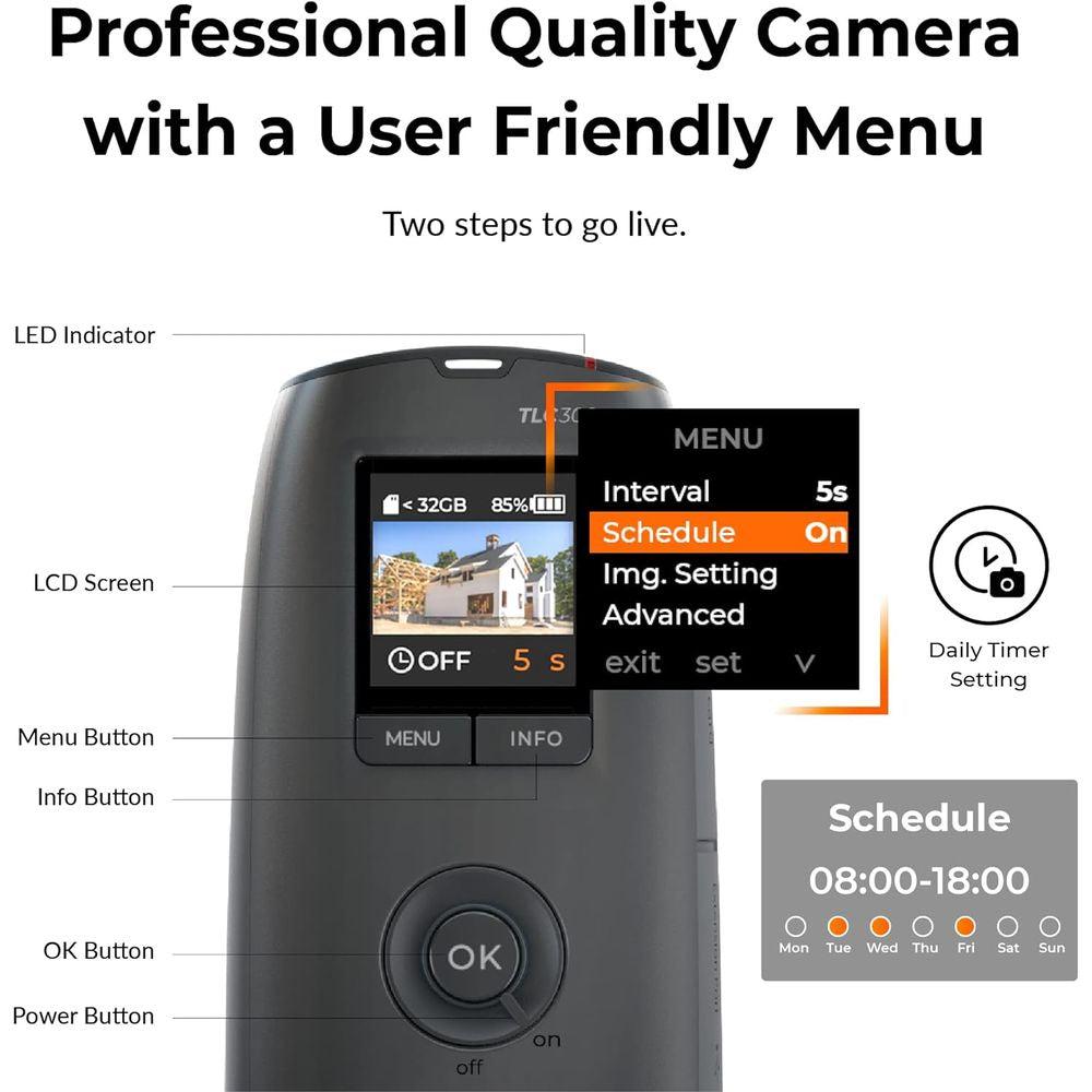 Brinno BCC300-M Time Lapse Camera Bundle – TLC300 1080p HDR Camera, Waterproof Housing, Wall Mount, 100-Day Battery Life, 118° Field of View