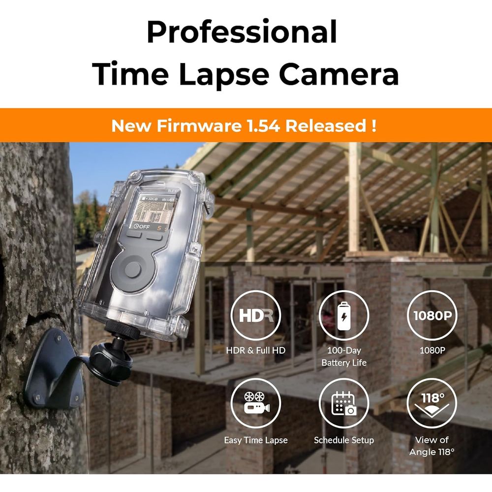 Brinno BCC300-M Time Lapse Camera Bundle – TLC300 1080p HDR Camera, Waterproof Housing, Wall Mount, 100-Day Battery Life, 118° Field of View