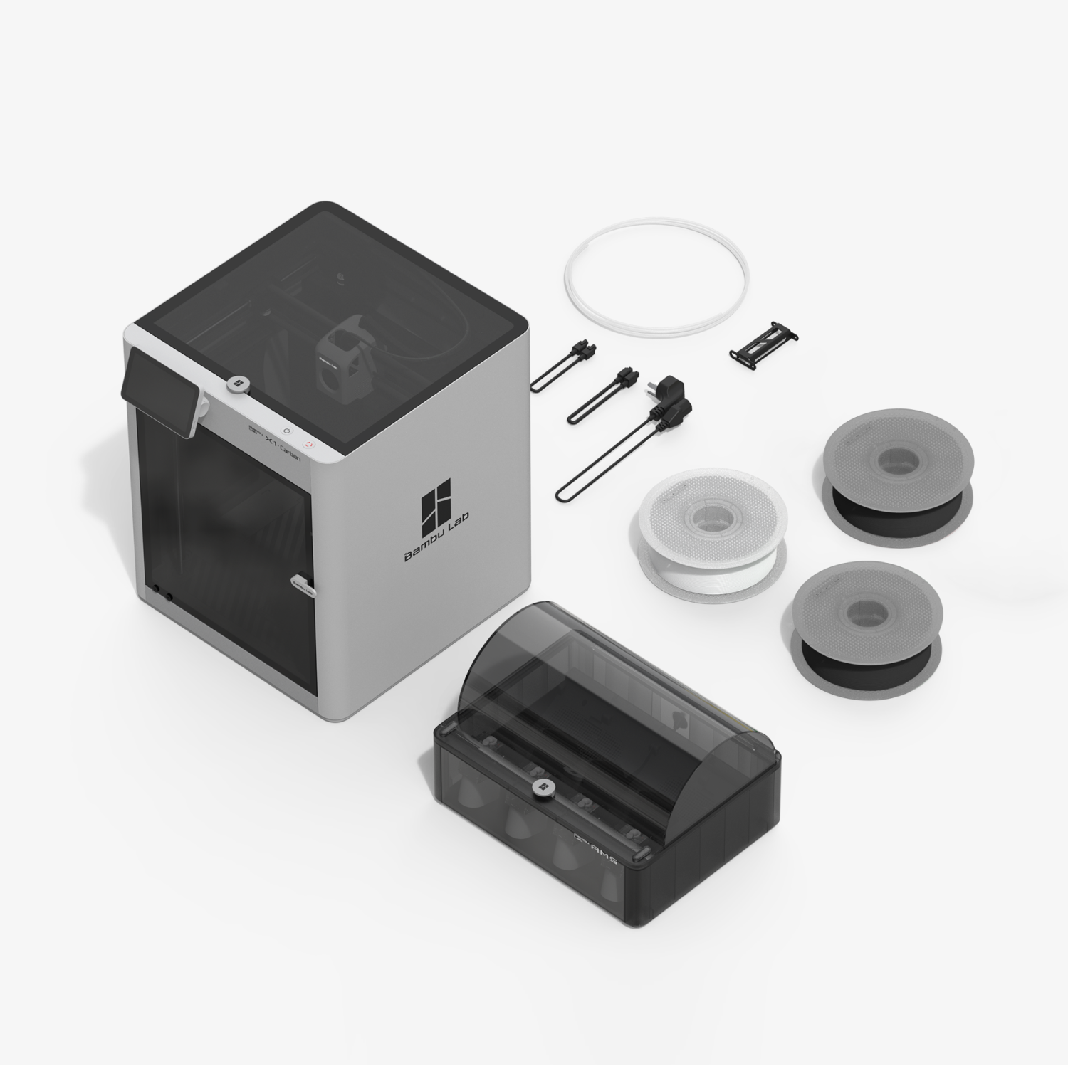 Bambu Lab X1 Carbon 3D Printer – 256×256×256 mm, All‑Metal Hotend 300 °C, 500 mm/s, Dual-LIDAR Auto-Level, AI Spaghetti Detection, 5″ Touchscreen