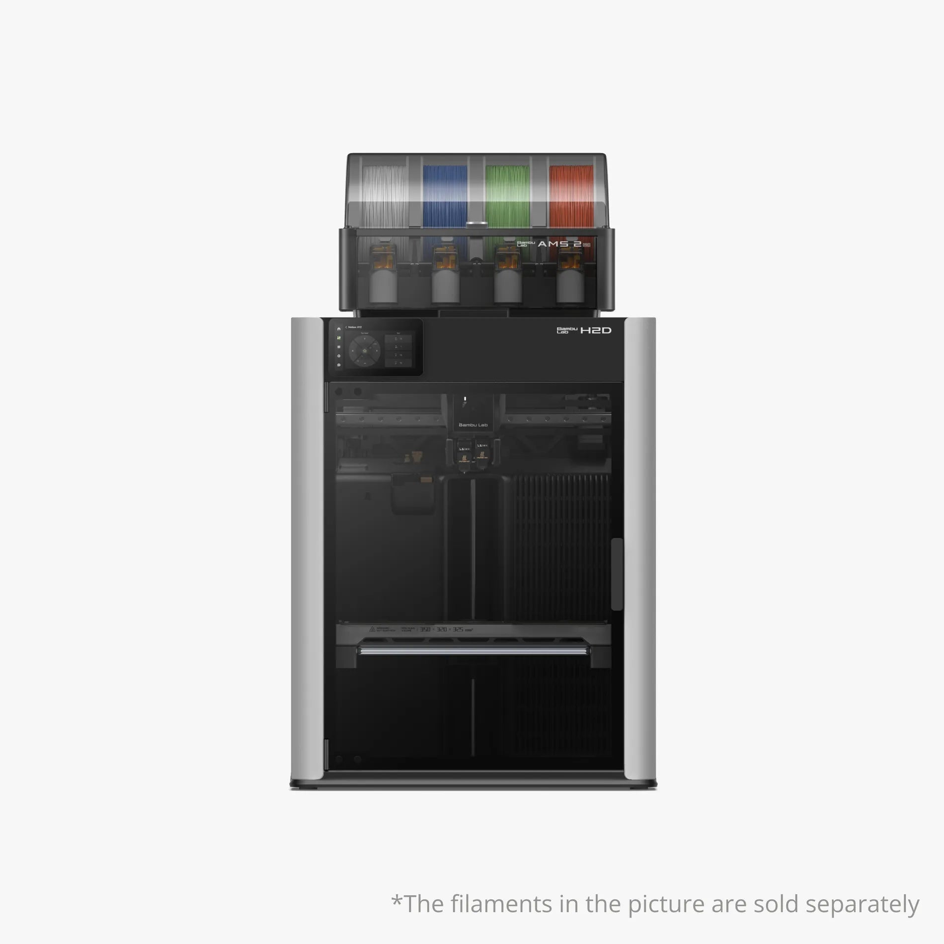 Bambu Lab H2D Combo 3D Printer with AMS 2 Pro , Dual-Nozzle High-Speed Printing , Multi-Material Support , 65°C Heated Chamber , 350°C Hotend , AI Vision System