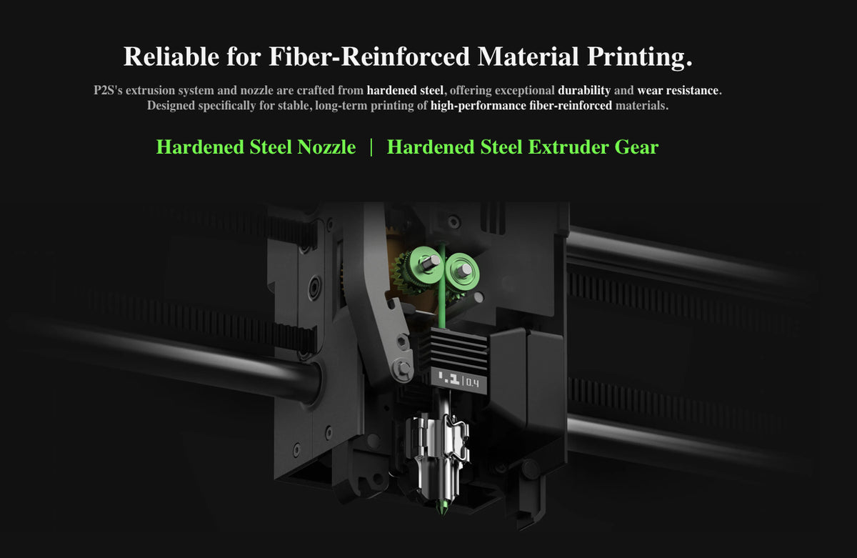 Bambu Lab P2S Combo 3D Printer with AMS 2 Pro, 256×256×256mm Build Volume, 600mm/s CoreXY, 300°C Hardened Steel Nozzle, 4-Color Multi-Material Printing, 65°C Filament Drying, 1080p AI Camera