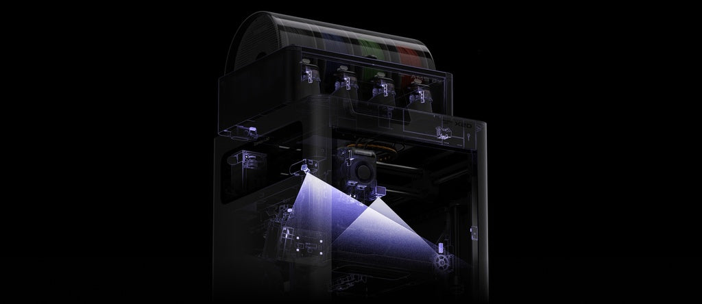 Bambu Lab X2D Combo 3D Printer with AMS – Dual-Nozzle Extrusion, 256 × 256 × 260 mm Build Volume, 300°C Hotend, 65°C Active Heated Chamber, AI Monitoring, Multi-Color & Multi-Material Printing