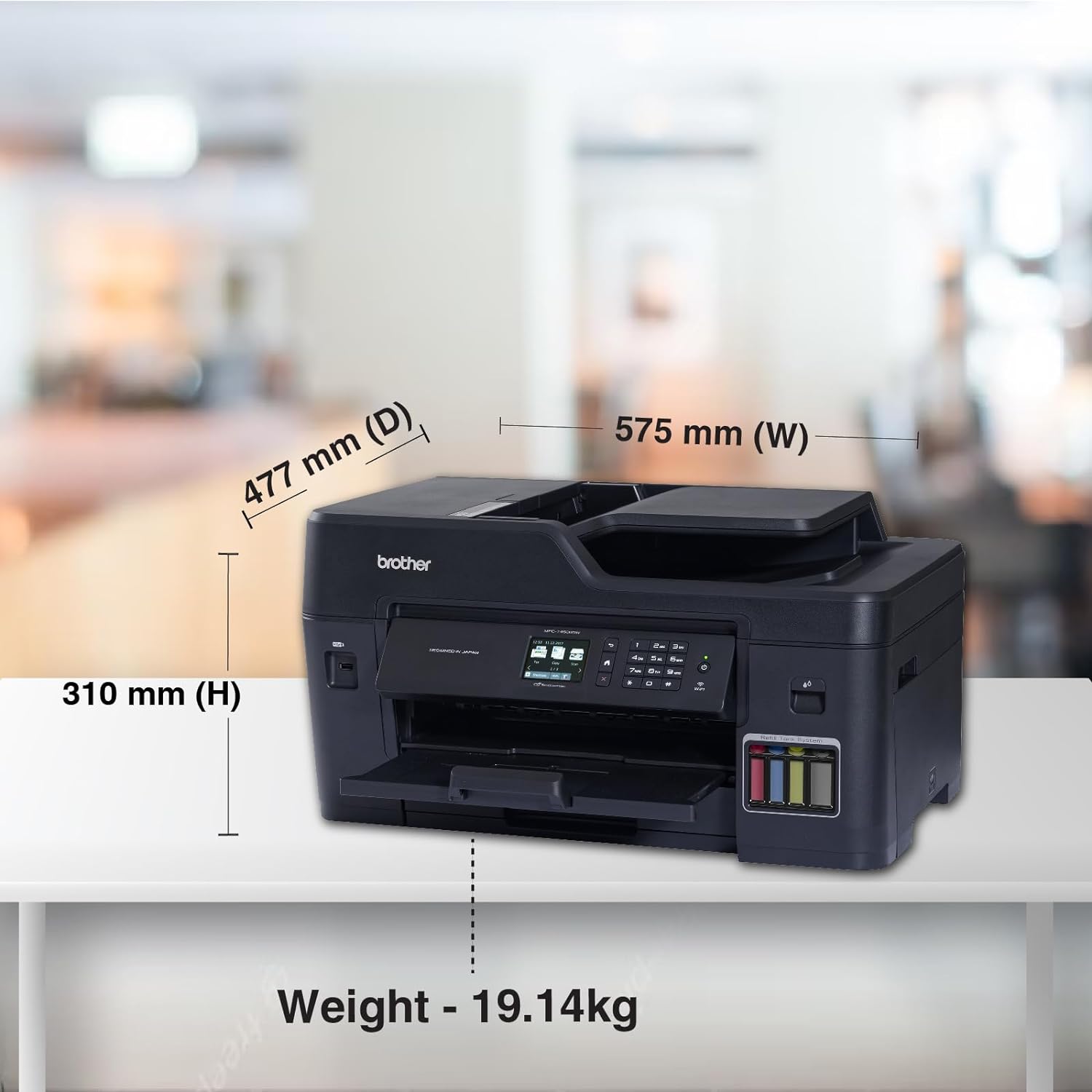 Brother MFC-T4500DW A3 All-in-One Inktank Refill System Printer with Wi-Fi and Auto Duplex Printing