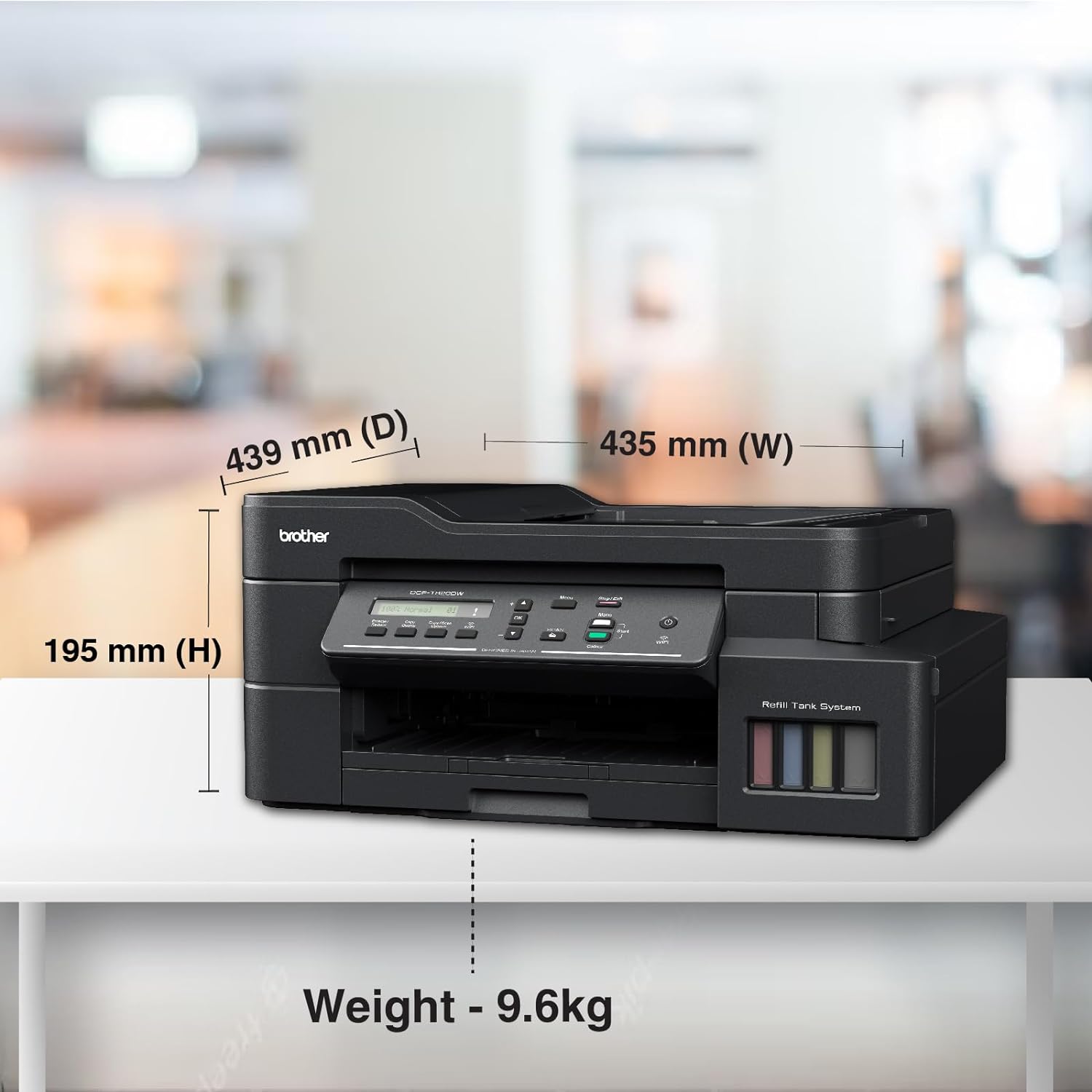 Brother Wireless All In One Ink Tank Printer, DCP-T820DW, Automatic 2 Sided Features, Mobile & Cloud Print And Scan, Network Connectivity, High Yield Ink Bottles