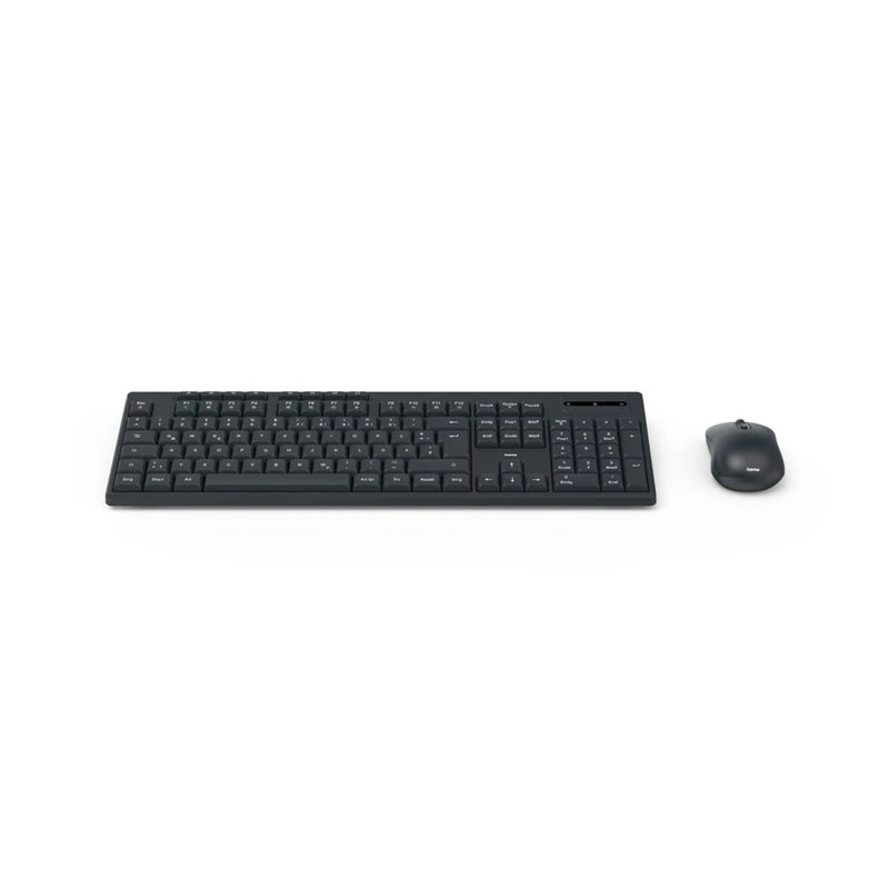 Hama Wireless Keyboard w. “WKM-200” Mouse Wireless, 8 Media Keys, blk, QWERTY US, BIS