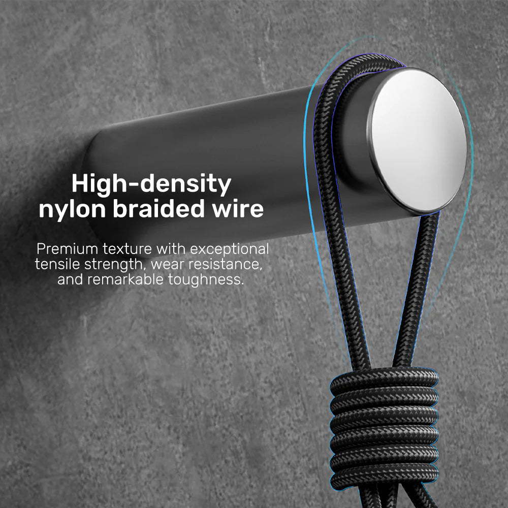 Unitek 3-in-1 USB-C Charging Cable – 1.5M Nylon Braided - USB-C to Lightning (20W PD) - USB-C (15W) - Micro USB (10W) - Data Sync Support
