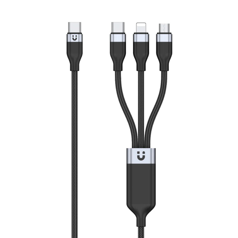 UNITEK 3-in-1 USB-C to Lightning / USB-C / Micro USB Multi Charging Cable in Black