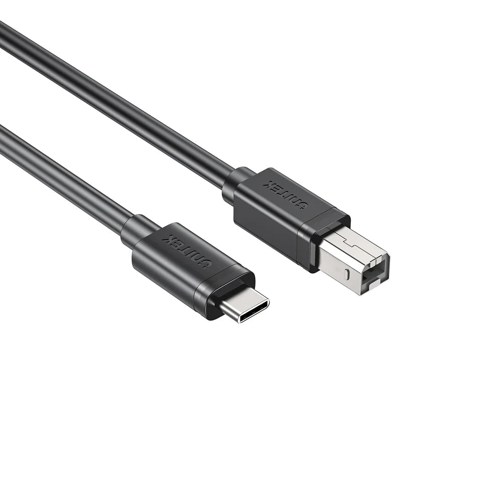 UNITEK USB-C to USB-B Data & Charging Cable – 480Mbps, Triple EMI Shielding, PVC Jacket Compatible with Printers, Scanners & Audio Gear