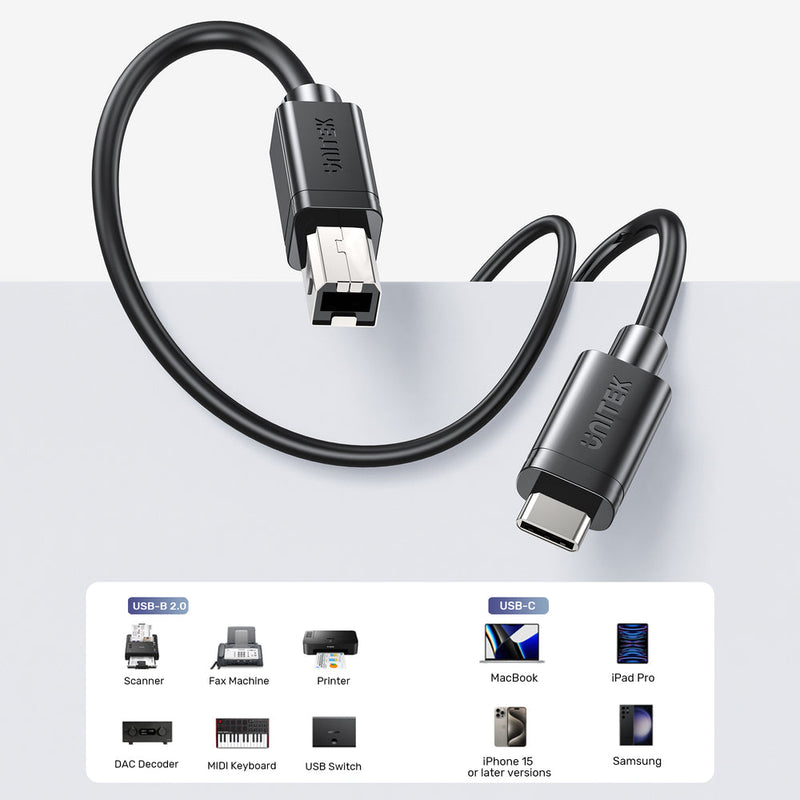 Unitek USB-C to USB-B Data and Charging Cable