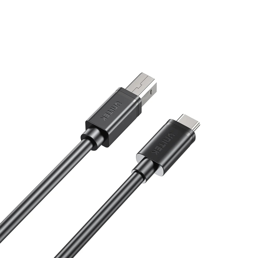 UNITEK USB-C to USB-B Data & Charging Cable – 480Mbps, Triple EMI Shielding, PVC Jacket Compatible with Printers, Scanners & Audio Gear