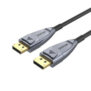 UNITEK UltraPro DisplayPort 1.4 Active Optical Cable – 32.4 Gbps, Supports 8K@60Hz / 4K@144Hz, Long-Reach (5-30m), Zinc Alloy Housing