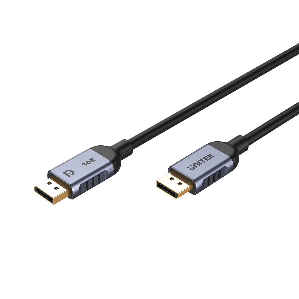 UNITEK DisplayPort 2.1 Cable - 1M – 16K@60Hz - 8K@120Hz -  4K@240Hz - 80Gbps - DSC 1.2a -  Dynamic HDR -  32-bit Audio -  Aluminium Alloy