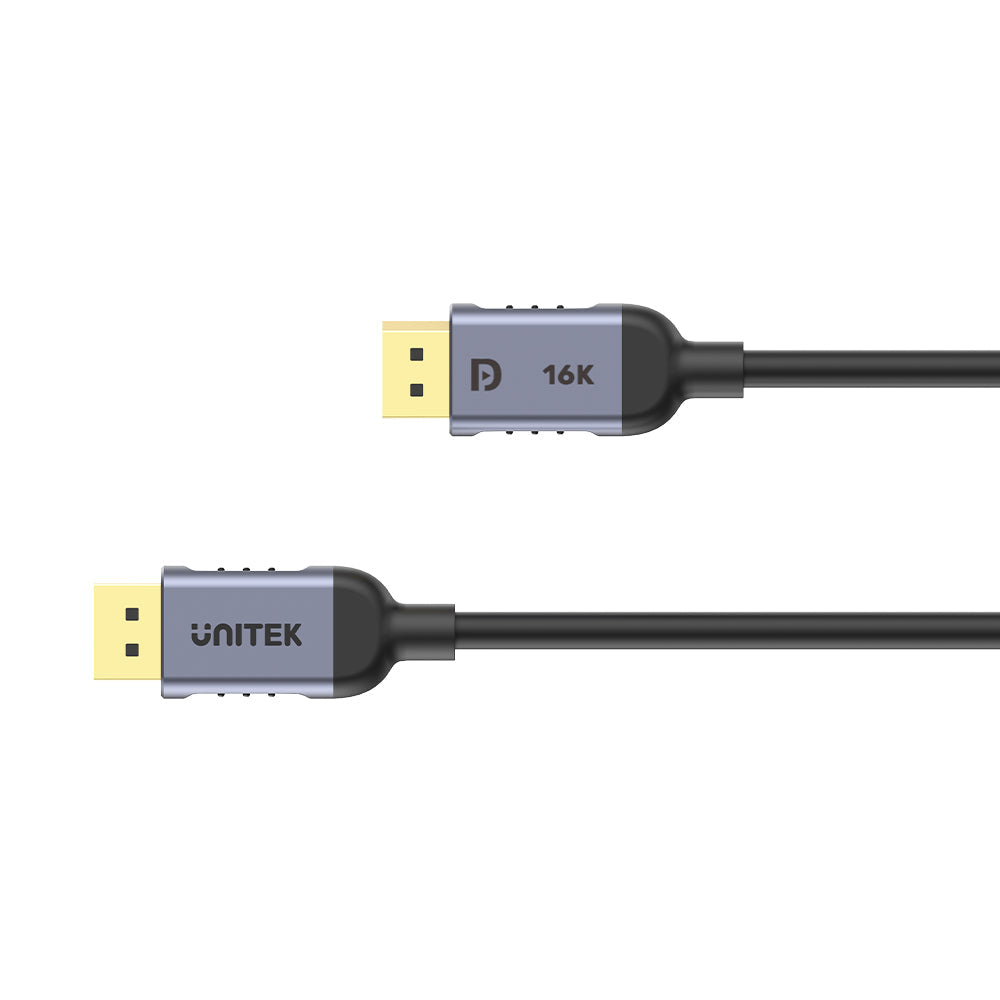 Unitek DisplayPort 2.1 Cable - 3M  – 8K@120Hz - 16K@60Hz - 80Gbps Bandwidth - Dynamic HDR - DSC 1.2a, HDCP 2.2 - Triple Shielding - Aluminium Alloy Housing