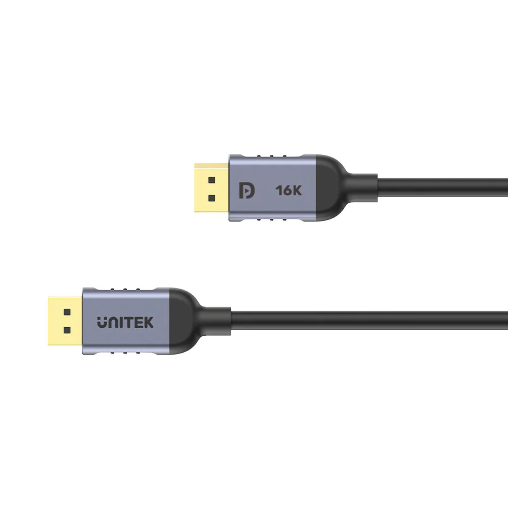 UNITEK DisplayPort 2.1 Cable - 2M  – 16K@60Hz -  8K@120Hz - 4K@240Hz - 80Gbps - DSC 1.2a - Dynamic HDR - 32-bit Audio - Aluminium Alloy