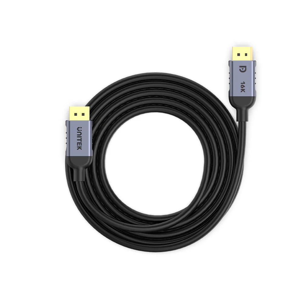 UNITEK DisplayPort 2.1 Cable - 1M – 16K@60Hz - 8K@120Hz -  4K@240Hz - 80Gbps - DSC 1.2a -  Dynamic HDR -  32-bit Audio -  Aluminium Alloy