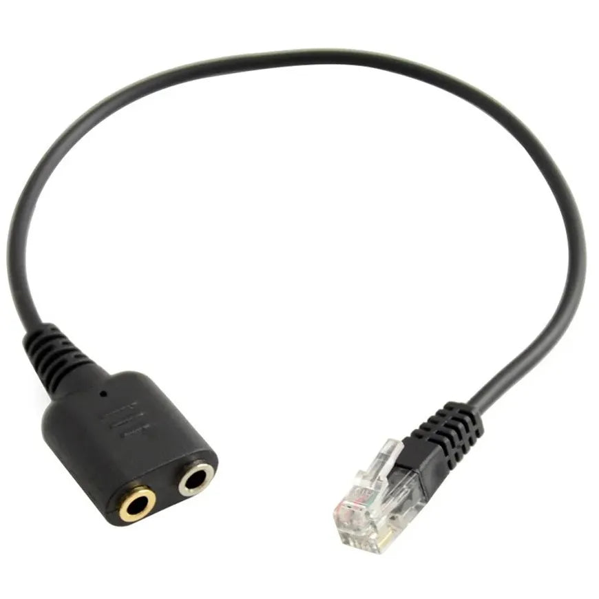 Avetron Headset Cable 2 X 3.5mm to RJ9 Jack Adapter Convertor PC Headset