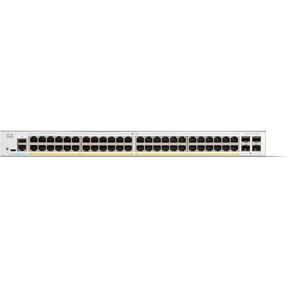Cisco Catalyst C1300-48P-4G Managed Switch, 48 Port GE, PoE, 4x1GE SFP, Limited Lifetime Protection