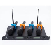 CMX WM-U400 4-Channel UHF Wireless Conference handheld Microphone System with 4 Tabletop Microphones