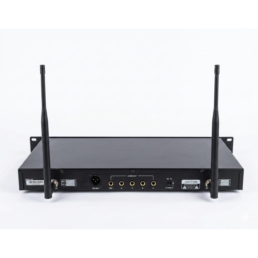 CMX WM-U400 4-Channel UHF Wireless Conference handheld Microphone System with 4 Tabletop Microphones