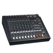 خلاط CMX ثماني القنوات بقوة ٢٥٠ واط، مع خاصية صدى/تأخير مدمج، وعناصر تحكم في معادل الصوت، ومدخلات ميكروفون/خط، وتصميم مدمج للصوت الحي والفعاليات