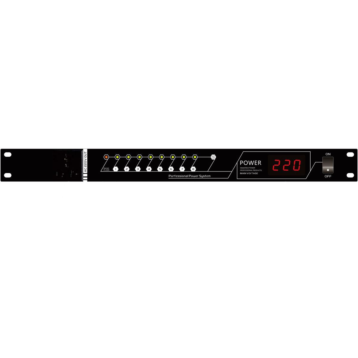 CMX PA-308PS Power Supply Sequence Controller, 8+1 Channel, 40A Load, RS232, LCD Display, Universal Socket, for PA System Equipment