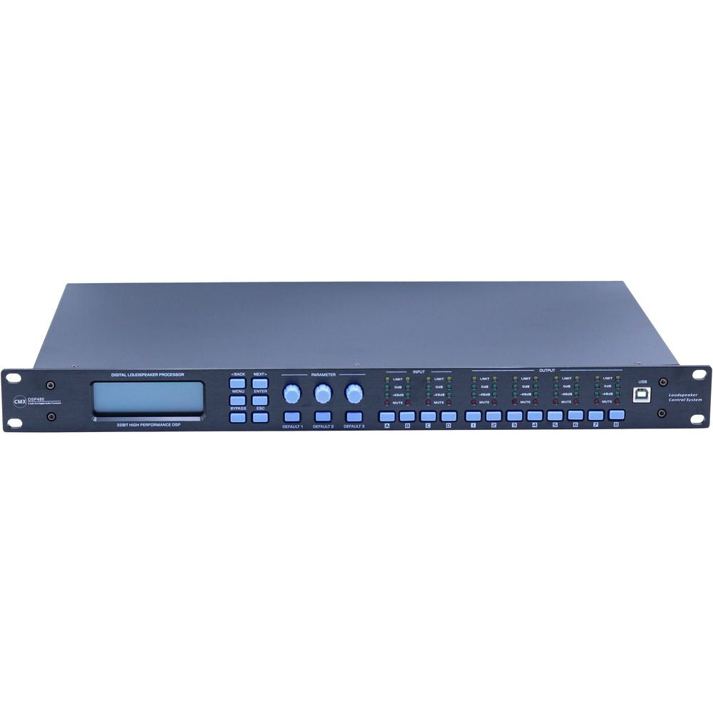 CMX 4-In 8-Out Digital Signal Processor with USB & RS232, 24 Presets, PEQ, Delay, Limiter, XLR I/O, for Pro Audio & Live Sound