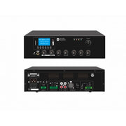 مُضخّم مزج صوتي مكتبي CMX CP-120M بقدرة 120 واط، USB/SD/MP3، راديو FM، بلوتوث، صدى، ومخرج مكبرات صوت 100V و4-8 أوم