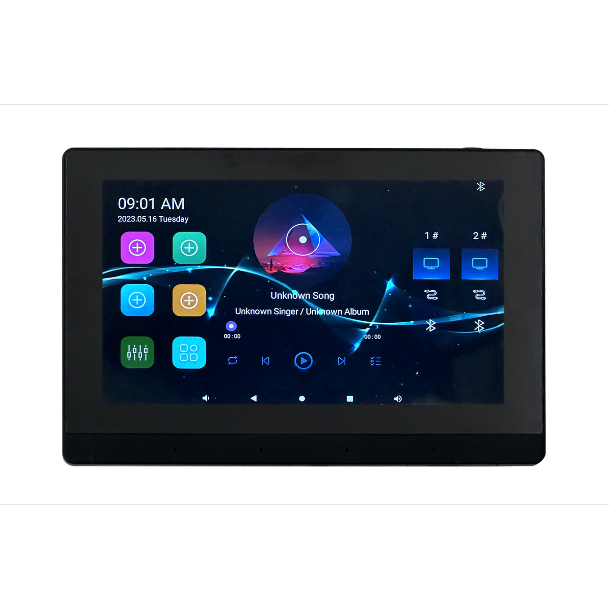 مكبر صوت CMX A7G مدمج في الحائط بشاشة لمس 7 بوصات، 8x30 واط، يدعم نظام أندرويد 11، يدعم USB/TF/FM، يدعم DLNA/AirPlay، يدعم منطقتين للصوت للمنزل الذكي