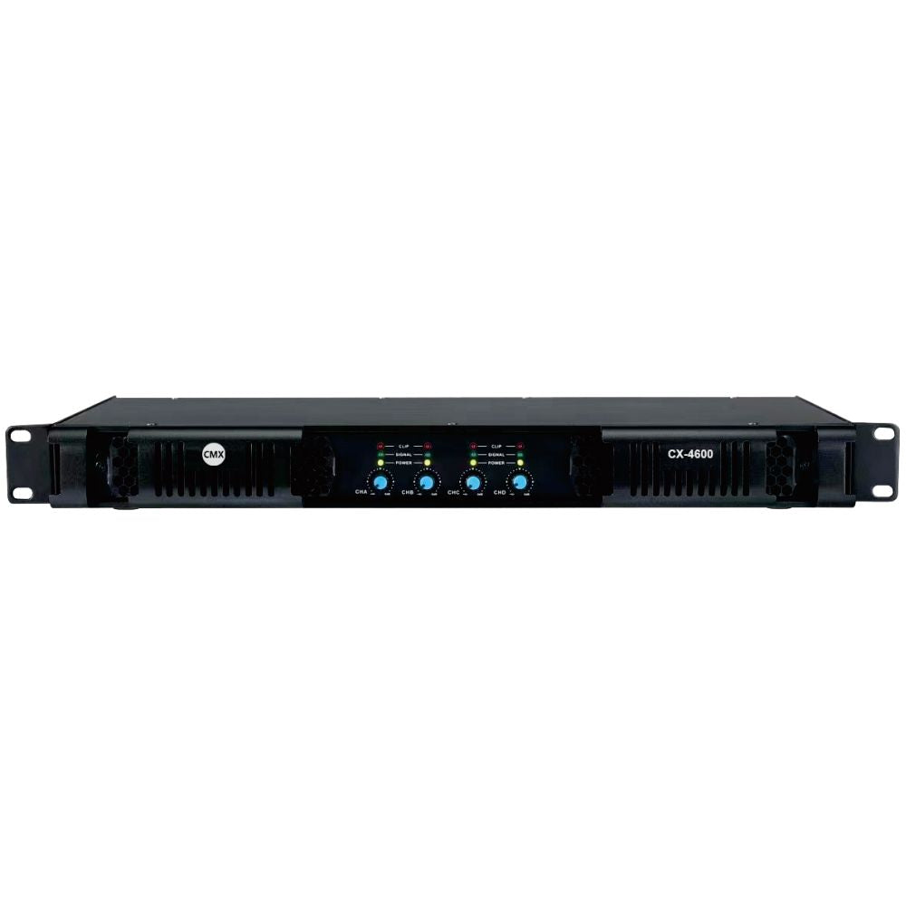 CMX CX-41000 Professional 4-Channel Class-D Power Amplifier, 4×1000W @8Ω (4×2000W @4Ω), 1U Rack, XLR In & Speakon Out