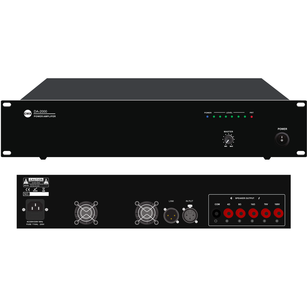CMX 1000W High Wattage PA Power Amplifier, Class D,48Ω & 100V/70V 2U.