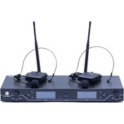 CMX CMX UHF Wireless Microphone System – Dual Channel with Headset Mic, Adjustable Frequency, 200 Channels, Long Range