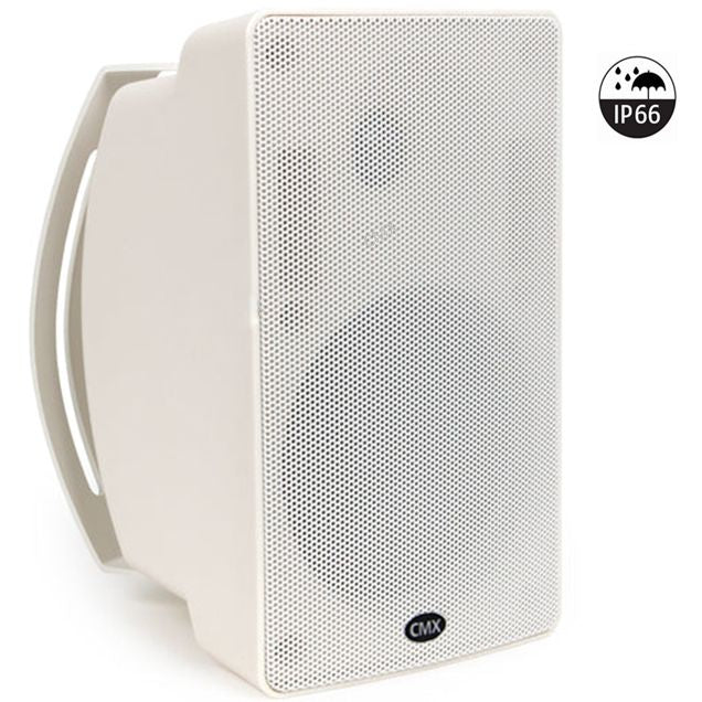 CMX 4.5" 2-Way Outdoor Wall Mount Speaker,40 -20-10-5W, 100V/70V with 8ohm bypass, White