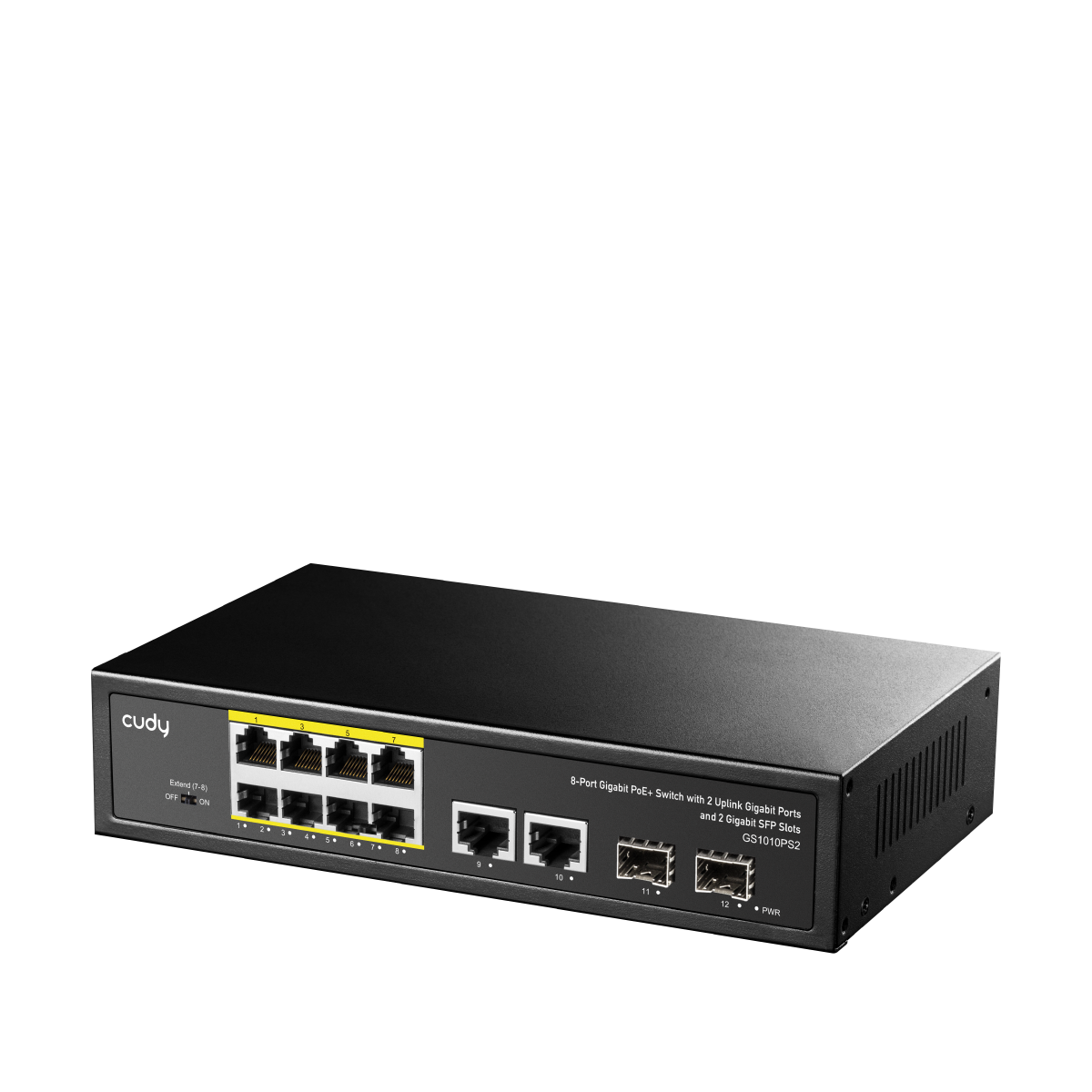Cudy GS1010PS2 8-Port Gigabit PoE+ Switch with 2 Gigabit Uplink Ports, 2 SFP Ports, 120W PoE Budget