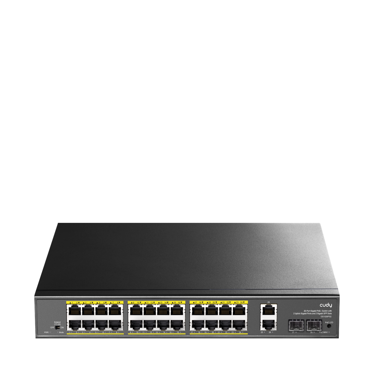 Cudy GS1026PS2 24-Port Gigabit PoE+ Switch with 2 Gigabit Uplink Ports, 2 SFP Ports, 300W PoE Budget