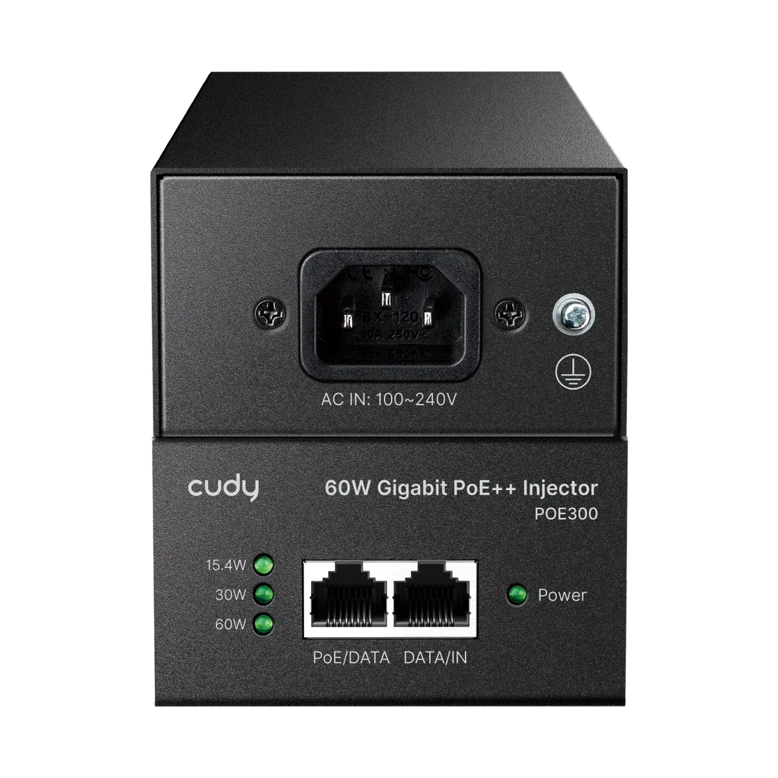 كودي POE300 2.0 محقن طاقة إيثرنت بقوة 30 واط، معيار IEEE 802.3af/at لنقل الطاقة عبر الإيثرنت بسرعة 2.0 جيجابت