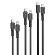 مجموعة كابلات Promate CableKit-Ci، 3 قطع، عالية القوة، 27 واط، من USB-C إلى Lightning