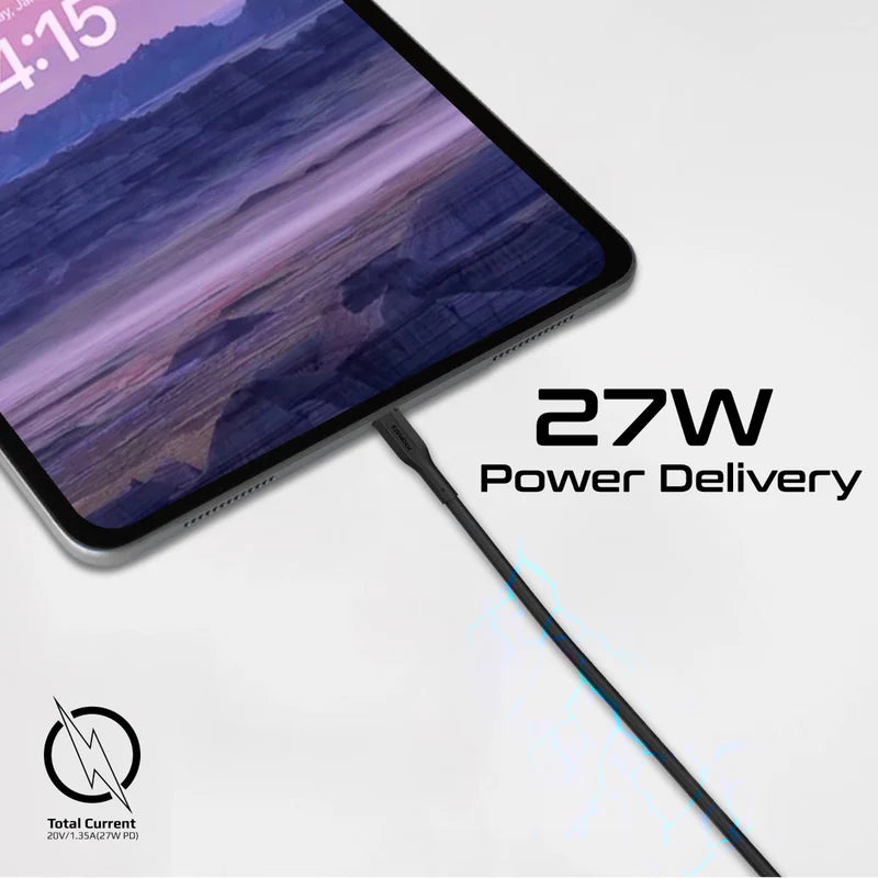 مجموعة كابلات Promate CableKit-Ci، 3 قطع، عالية القوة، 27 واط، من USB-C إلى Lightning