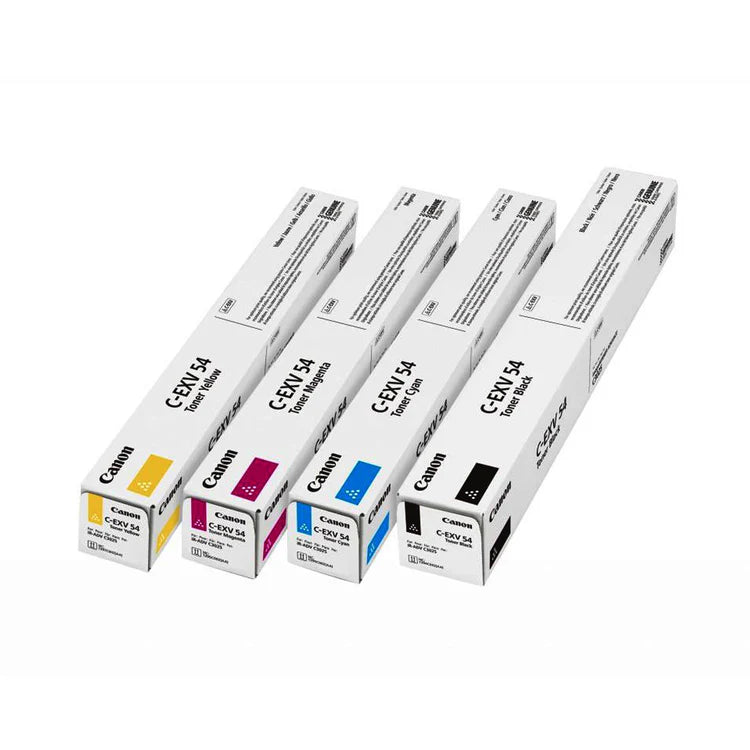 Canon C-EXV54 Original Toner Cartridge , Genuine OEM Laser Toner , Black / Cyan / Magenta / Yellow , High-Yield , Compatible with imageRUNNER C3025i & C3125i
