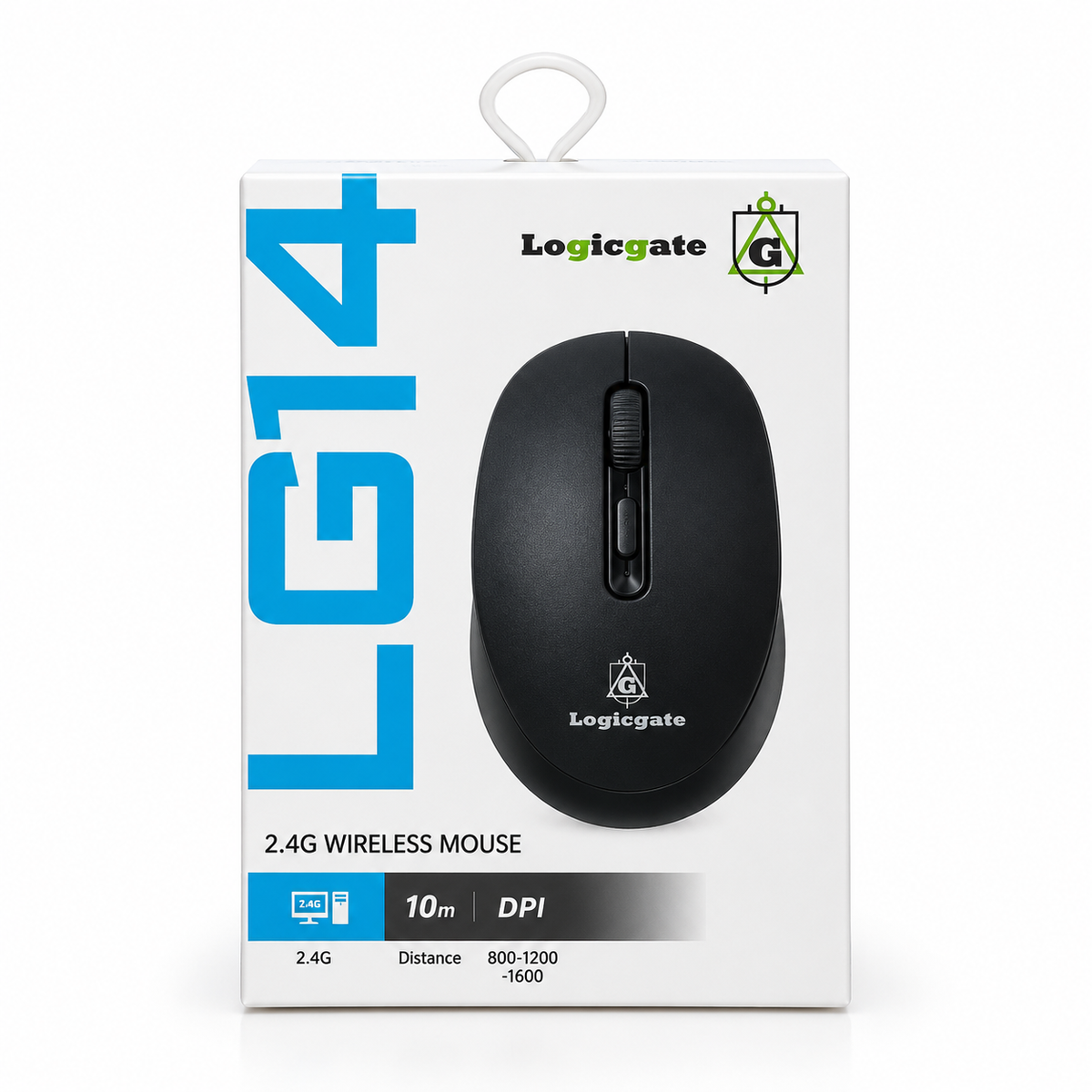 Logicgate LG14 2.4GHz Wireless Mouse, 10m Range, Adjustable 800/1200/1600 DPI