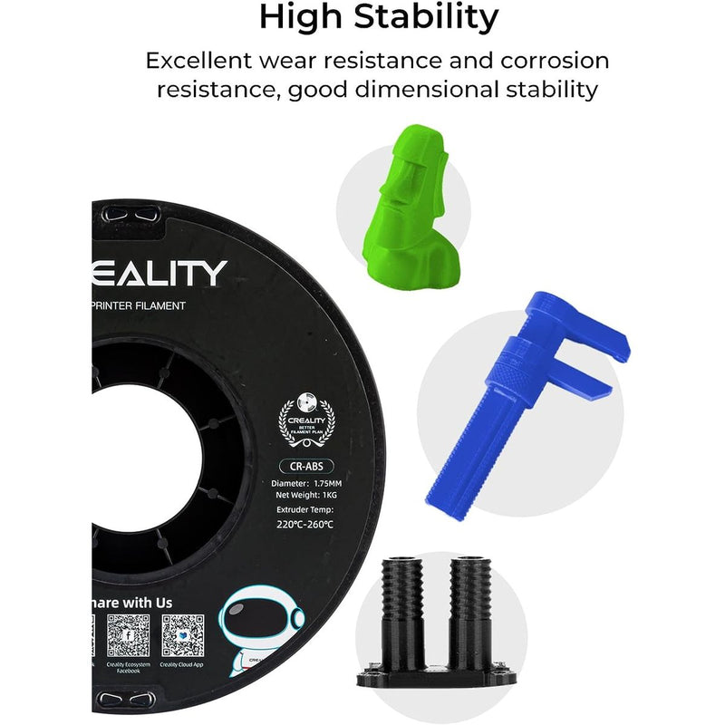 Creality ABS Filament 1.75mm, Excellent Resistance, Odorless Non-Toxic