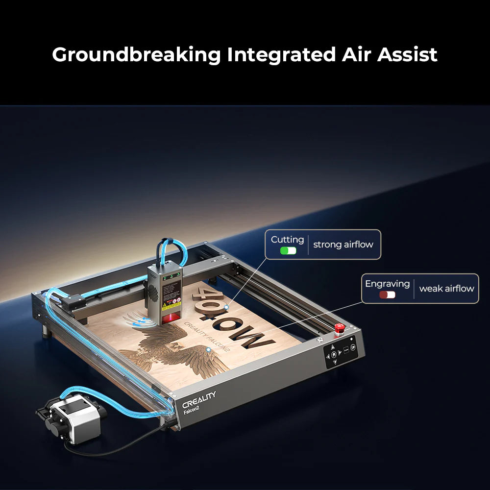 Creality CR-Laser Falcon2 40W Laser Engraver & Cutter , Adjustable 40W/20W Laser Power , Integrated Air Assist , High-Speed Engraving , Precision Cutting Machine