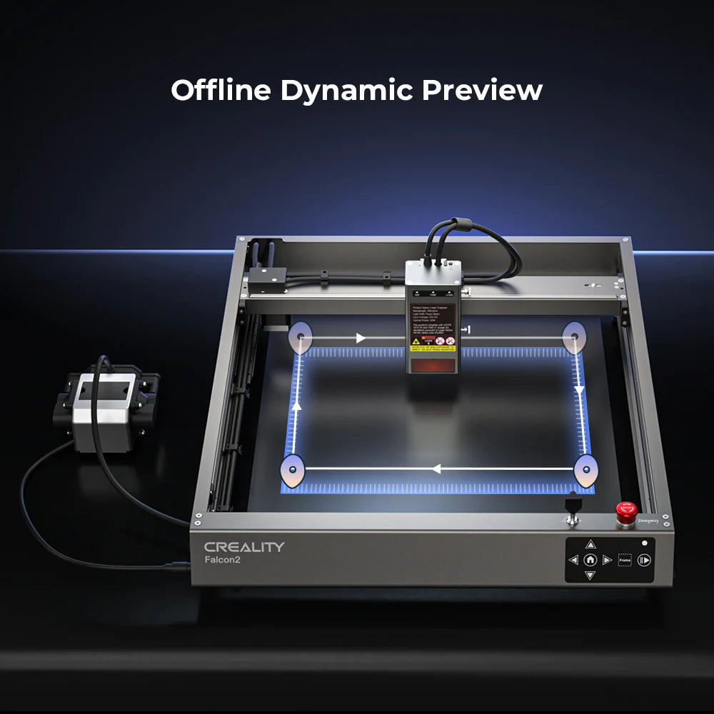 Creality CR-Laser Falcon2 40W Laser Engraver & Cutter , Adjustable 40W/20W Laser Power , Integrated Air Assist , High-Speed Engraving , Precision Cutting Machine